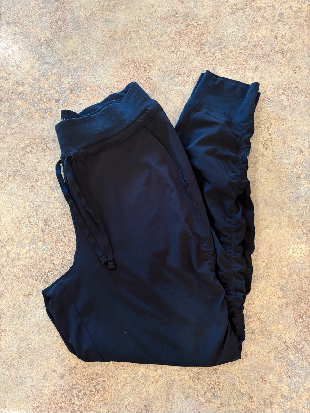 Athleta Black Jogger Pants with Ruched Side Detail size 0